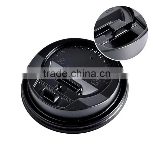 High Quality 8oz Black Plastic Lids With Button for Coffee Cups photo-3