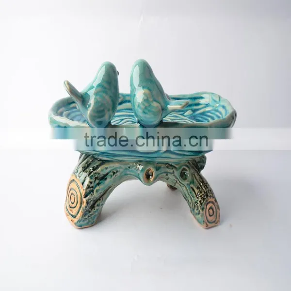 Hotsale Ceramic Bird Feeder With Pigeon Bird photo-3