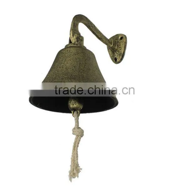 Rustic Gold Cast Iron Hanging Ship's Bell / Beautiful Ship Bell NBB 0015 photo-5