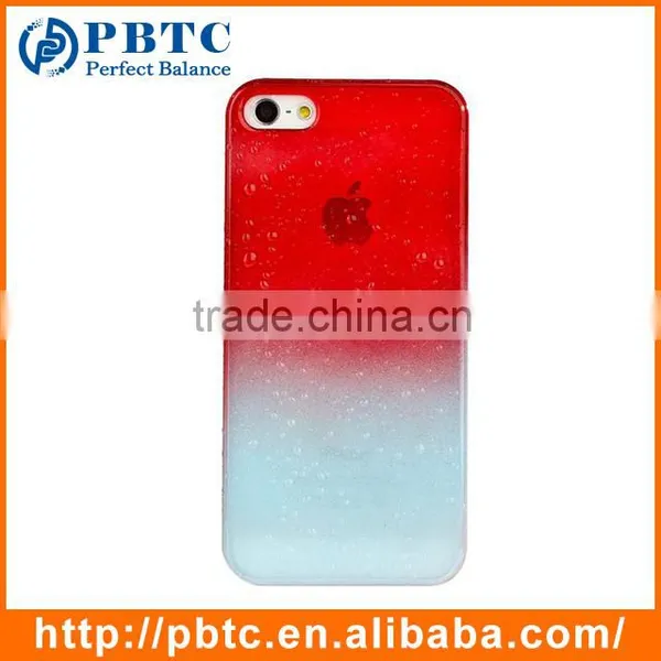 Set Screen Protector And Case For Iphone 5 , Hard Plastic Gradually Changing Color Raindrop Case photo-2