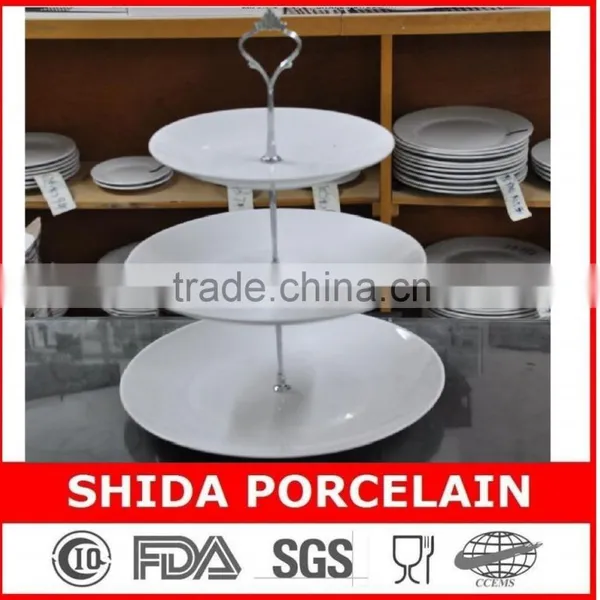 High Quality Porcelain Coup Shape Cake Set With Stand