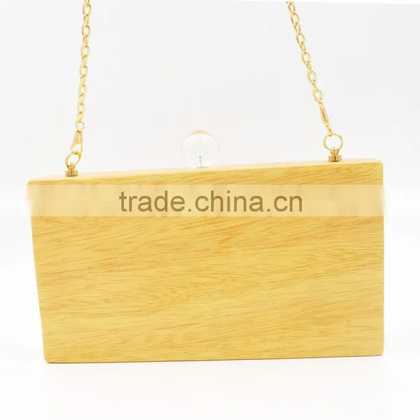 Custom National Style Wooden Purse Eveing Bag Wood Clutch photo-4