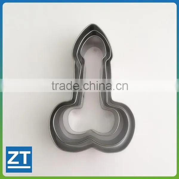 Penis Stainless Steel Cookie Cutters Set, Set of 3