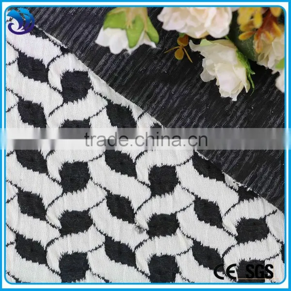 Knit Jacquard Soild Dyed Soft Cotton Polyester Spandex Fabric for Ladies Garment photo-2