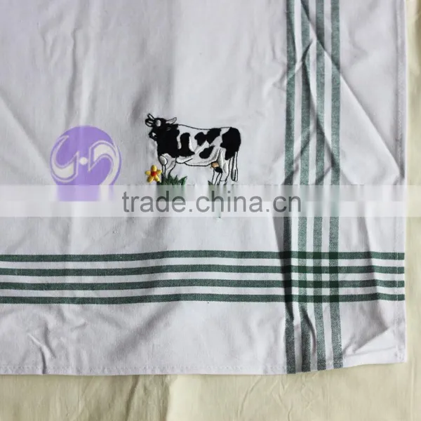 Embroidered 100% Cotton Waffle Plain White Tea Towel photo-5