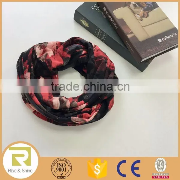 Wholesale 100% Acrylic Abstract Printed Infinity Shawl Scarf