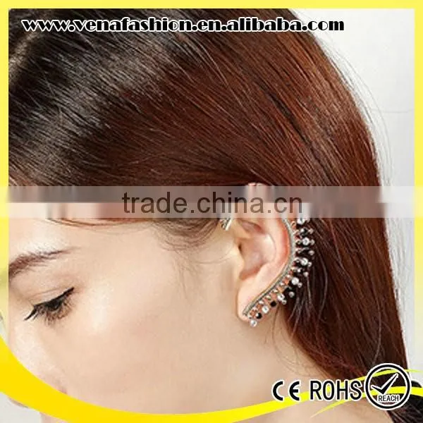 Women Small Moq Cheap no Piercing Rhinestone Ear Cuff photo-3