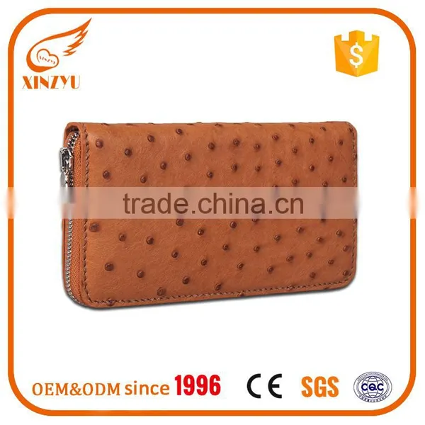 Genuine Ostrich Skin Manufacturers News Orange Ladies Hand Purse