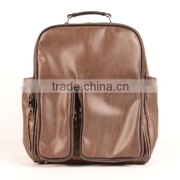 Fashion PU Leather Designer Man Laptop Backpack Bag photo-2