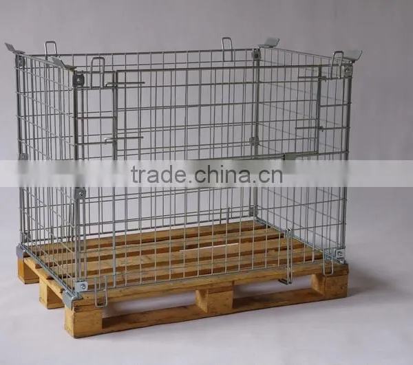 Wooden Base Container Logisitc Moving Mesh Cage With Top Covers photo-6