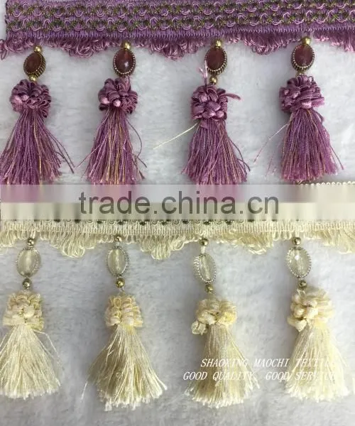New Design Wholesale Curtain Fringe With Crystal for Home Textile Accessory photo-3