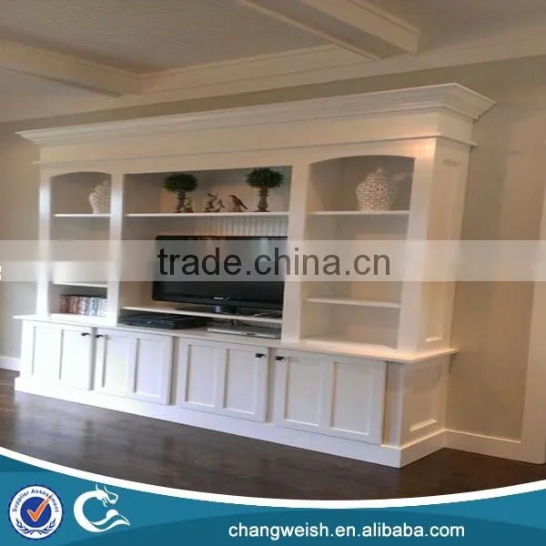 White Antique Wooden Furniture Book and TV Stand