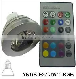 E27 led buld RGB color 3W high power factory price Guangdong