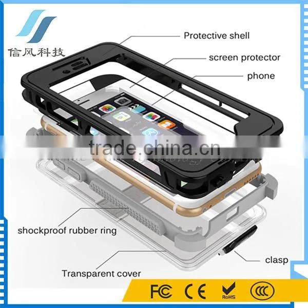Shockproof Waterproof Case Cover for IPhone 6 6S Diving With Button And Holder Stand photo-2