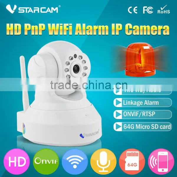 Dual Antenna Wireless Coms Alarm WiFi IP Camera Surveillance Products With IO Interface