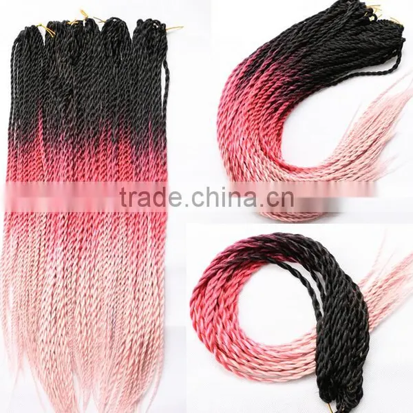 F6677 Synthetic Hair Extensions Twist Braid,two Colored Synthetic Braiding Hair photo-5