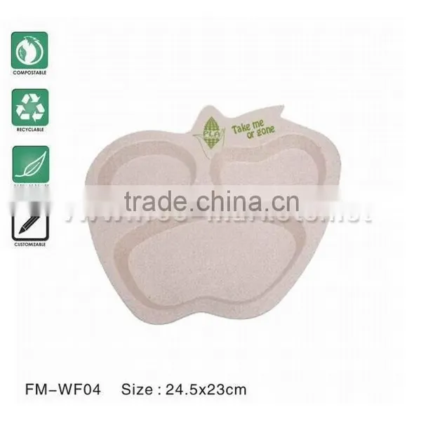 FDA SGS Audited Food Grade Natural Wheat Fiber Dishes Plates Trays