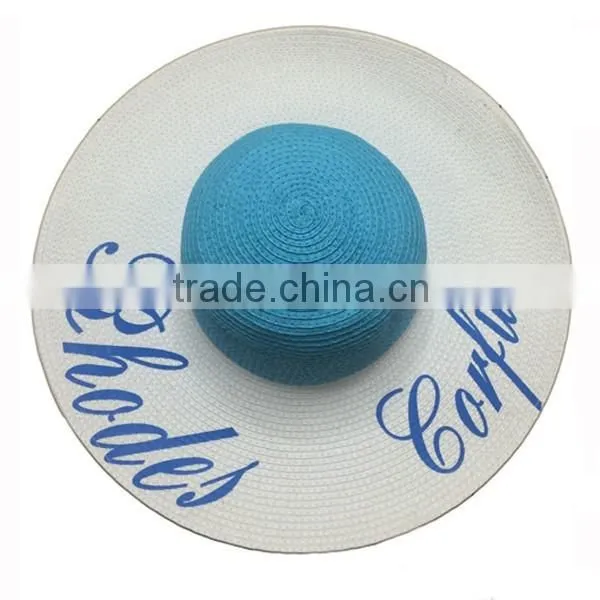 Promotion Ladies Floppy Straw Beach Hats,custom Ladies Hats, Ladies Printed Logo on Brim Beach Hats (SU-SH3366) photo-3