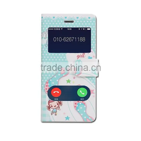 Double Window Flower PU Leather Flip Case for Iphone 6,mobile Phone Case photo-5