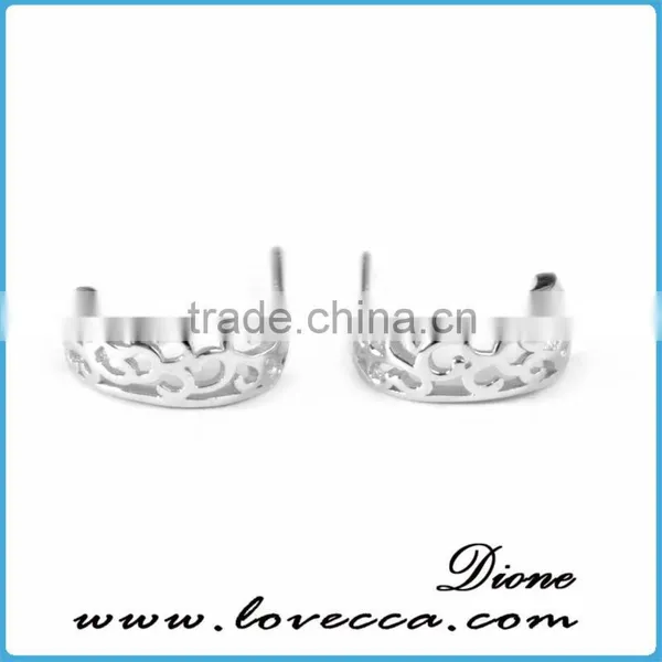 Free Shipment Women Pure Silver Leaf Earring Setting Wholesale Factory Supplier photo-5
