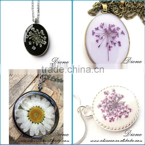 2015 Unique DIY Jewelry Pressed Flower Pendant ,real Pressed Flower Pendant,resin Pressed Flower Cabochons photo-2