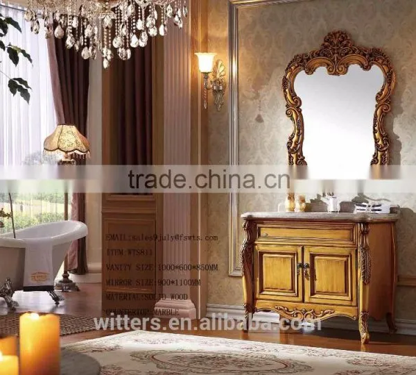 Classic Bathroom Vanity in Small and White With Single Sink WTS343 photo-3