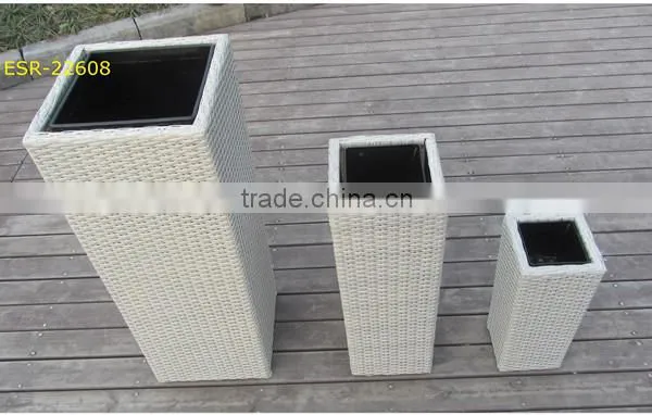 Big Indoor Outdoor Wicker Square Flower Pot photo-4