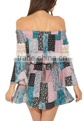 Women's Casual Butterfly Sleeve Floral Print Chiffon Dress photo-6