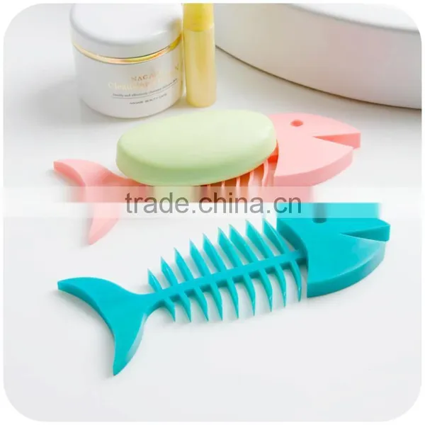 Creative Design Fish Bone Silicone Bar Soap Holder photo-3