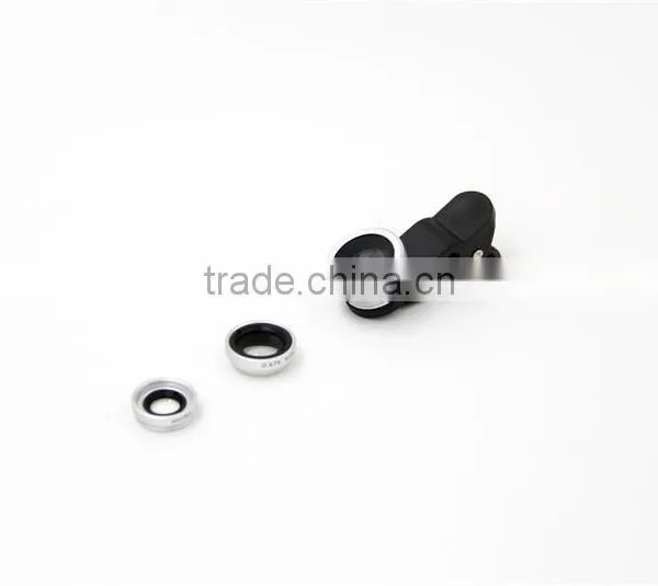 Universal Clip 3 in 1 Lens for Mobile Lens Fisheye Lens Wide Angle Mobile Lens Marco Lens