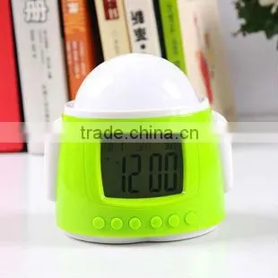 Novelty Promotional Item Gift Android Robots DIY Music Led Star Light Projecting Alarm Clock,digital Clocks photo-3