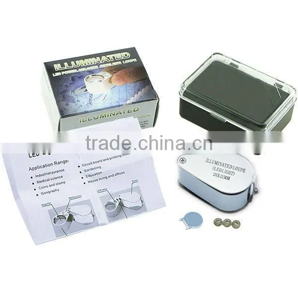 20x Magnifying Optical Glass LED Light Jeweler Loupe photo-2