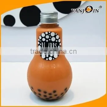 500ml PET Plastic Light Bulb Cups /lightbulb Shaped Boba Tea Cup BPA Free photo-3
