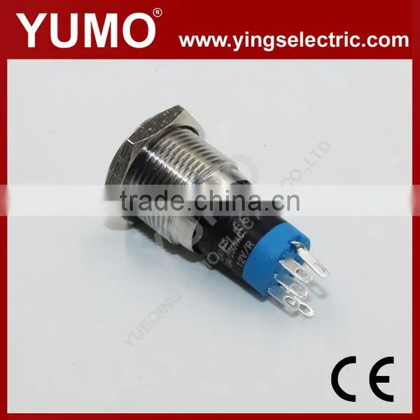 Hot Sale LA16JSF ROHS 16mm Flat Round With Dot LED IP65 Momentary Alternate Pin Terminal 3A/250VAC Metal Push Button Switch photo-4