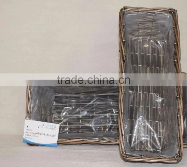 100%Handmade Willow Garden Wicker Basket for Flower Plants With Plastic Liner Wicker Flower Pots photo-3