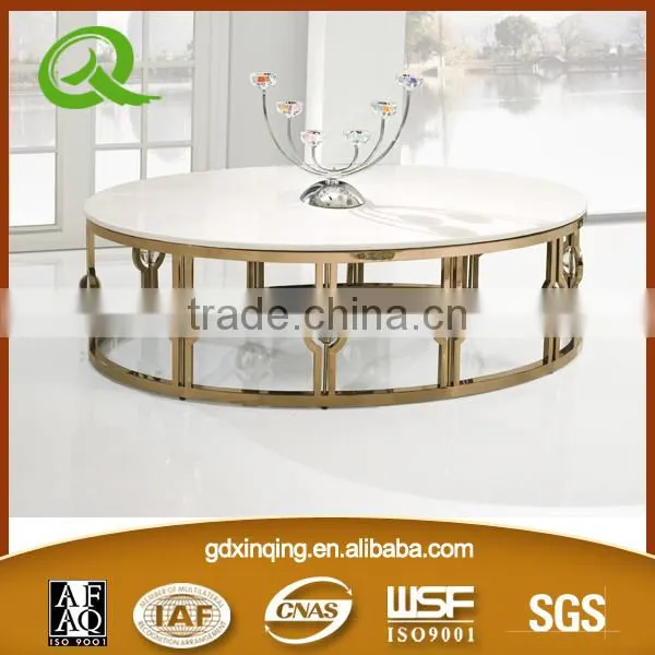 C146 High Glossy Round Stainless Steel Coffee Table photo-5
