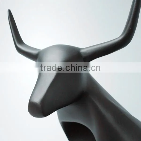Resin Matt Black Interior Decorative Bull Statue photo-6