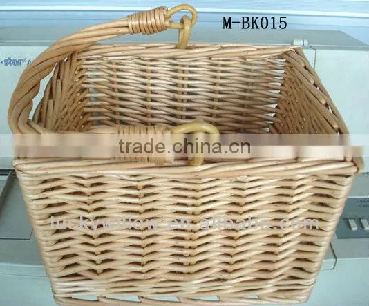 Small Wicker Bicycle &bike Basket With Swing Handle photo-2