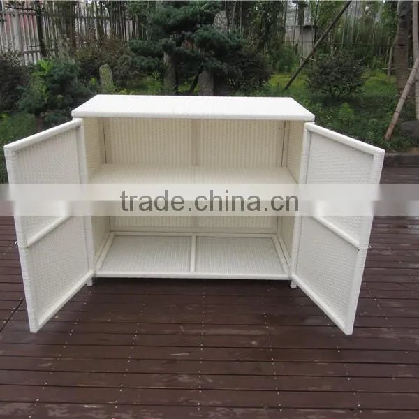 Two Trays Garden Outdoor Accessory Rattan Wicker Cabinet photo-2