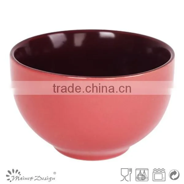 Light Color Ceramic Two Tone Soup Bowl photo-2