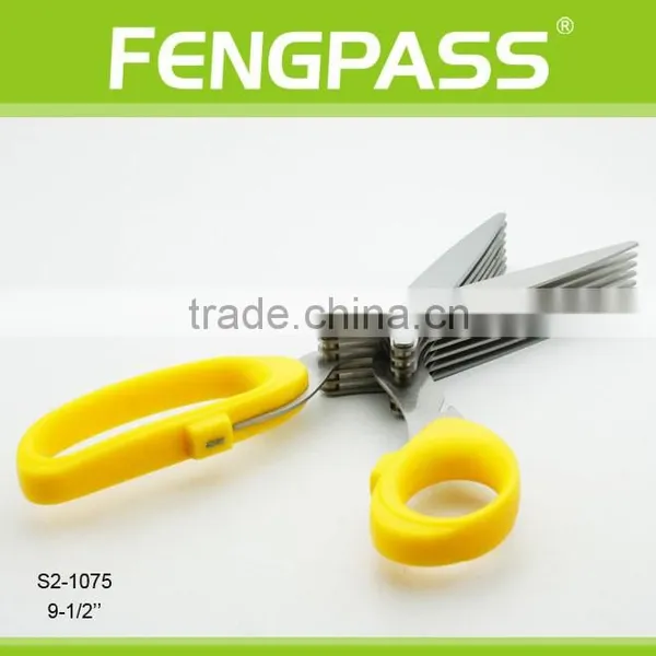 S2-1075 9-1/2 Inches PP Handle With Stainless Steel Good Useful Shredding Multi 7 Blades Herb Scissors photo-4