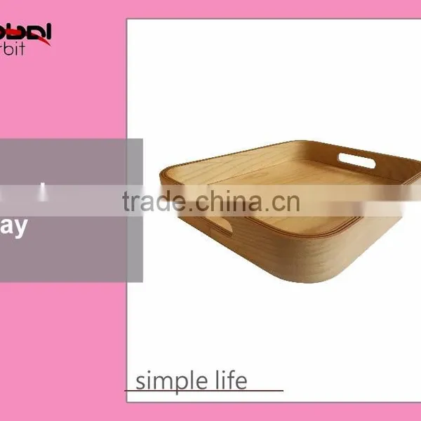 Serving Food Tray Wood Cutlery Tray With Handle Storage Wooden Tray photo-3