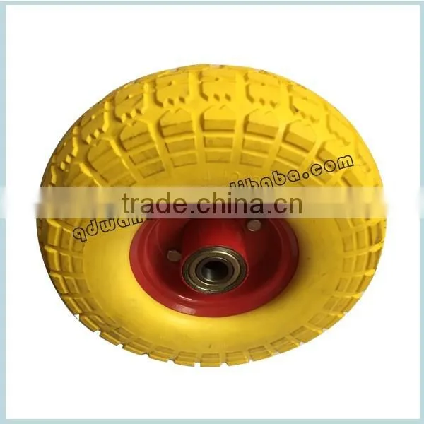 Manufacture Flat PU Rubber Wheelbarrow Wheel 4.00-8 photo-3