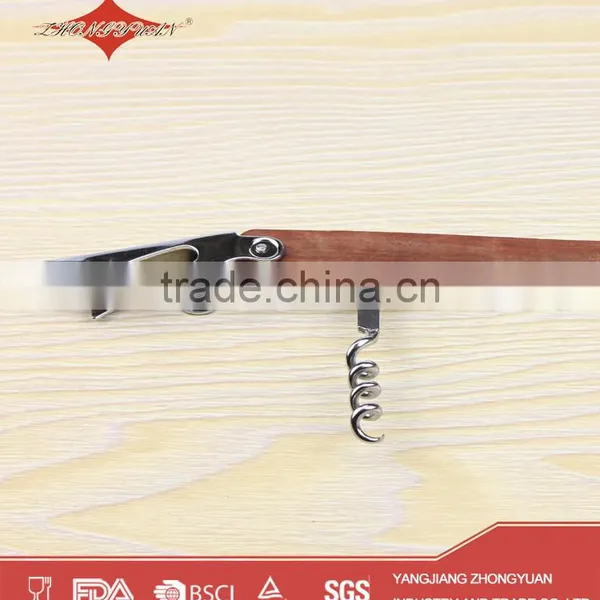 Multi Functional Wooden Handle Corkscrew Wine Opener photo-6