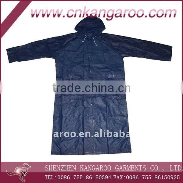 100% Nylon Navy Blue PVC Military Raincoat