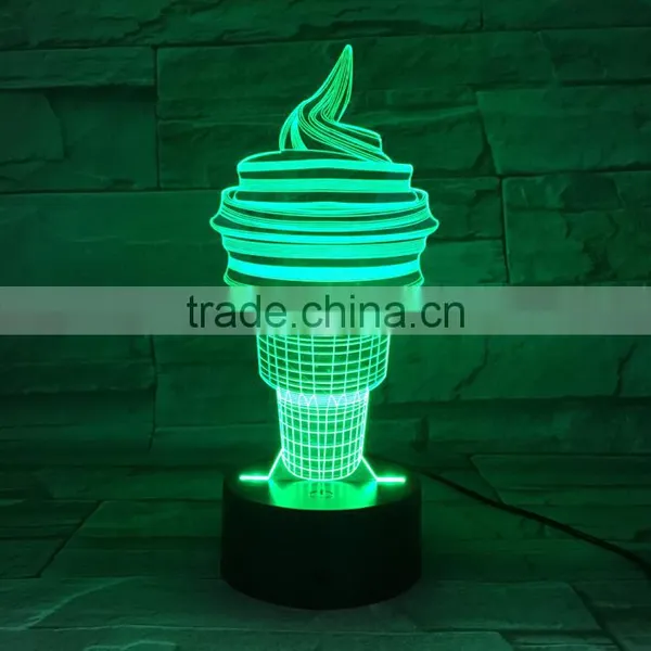 UCHOME 3d Light Model Ice Cream 3d Illusion Table Lighting Lamp photo-2