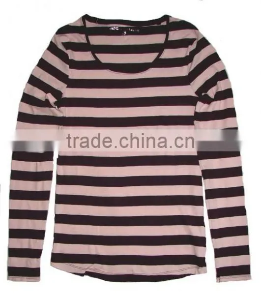 Branded Surplus Ladies Striped Long Sleeve Tops photo-2