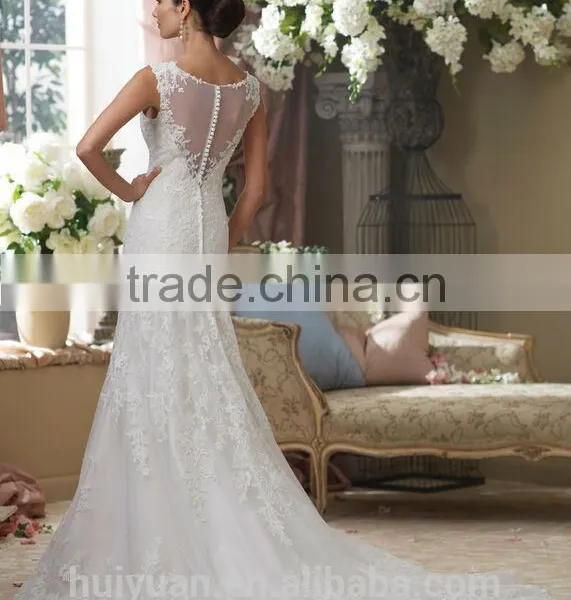 White Full Lace off Shoulder High Neck Wedding Dress Vintage photo-2