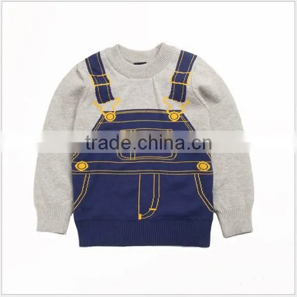 Fashion Style Fake Two Pieces Boys Cotton Sweater photo-2