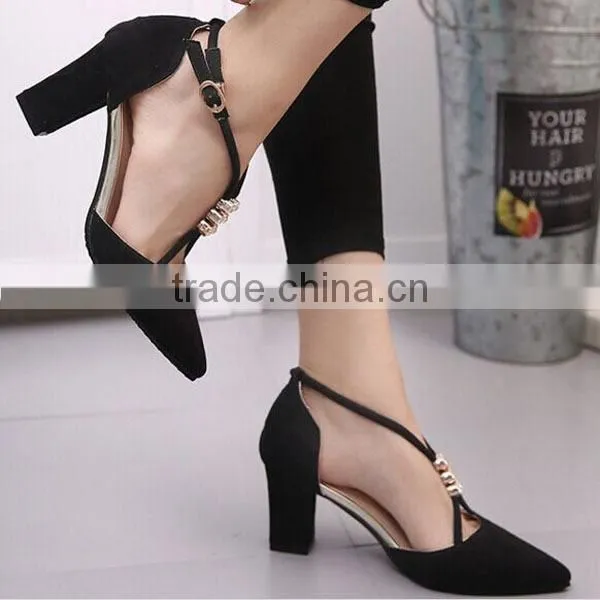 F20010H Pointed Suede Shoes Women New Design Women Dress Shoes High Heel Hollow Ouot Shoes photo-4